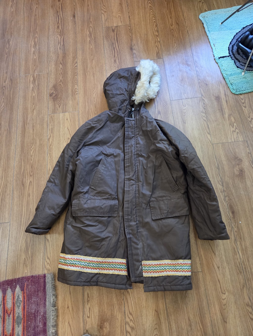 Vintage Woods Woodsmaster Carleton Arctic Winter Parka Jacket Brown Men's Large